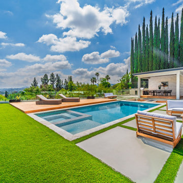 Cypress Hedge Screening the Yard Against the Valley View