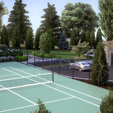 French Chateau - 3D Visualization of Home Remodel and Landscape Architecture