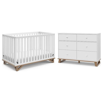 Home Square 2-Piece Set with Crib and 6-Drawer Dresser