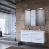 DP Wall Bath Vanity Cabinet Set 47.2" Double Sink, White Gloss Lacquer Finish