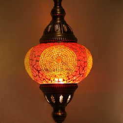 Orange Colorfull Mosaic Turkish Pendant Lamp 12cm - Pendant Lighting