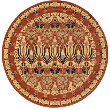 Traditional Stirling 8' Round Sienna Area Rug