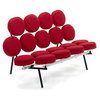 Nelson Marshmallow Sofa by Herman Miller, Licorice Crepe, Upholstery: Crepe