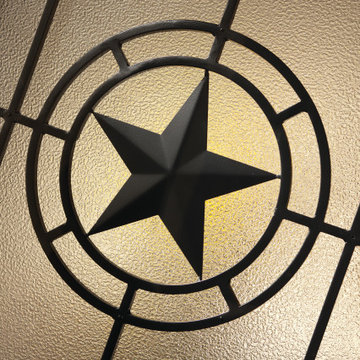 Elegant Star Wrought Iron Decorative Door Glass