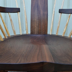 Walnut Curved Backed Spindle Armchair - Dining Chairs