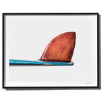 Timothy Hogan Studio - "Dave Sweet Longboard", Surf Art Photograph, Black Frame, 14''x18'' - Blue Longboard With Rosewood D-Fin, photographed by Timothy Hogan.