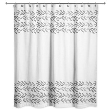 Gray Vine Border 71x74 Shower Curtain