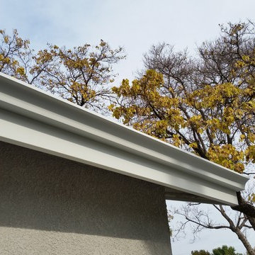 Fascia Covering/Cladding with Reverse Curve Seamless Gutters, Reseda Ca.