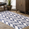 nuLOOM Lisanne Reversible Machine Washable Area Rug, Beige And Navy 4' x 6'