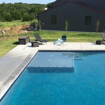 Custom Modern Pool with Grotto/Waterfall