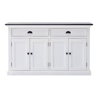 Modern Farmhouse Black and White Buffet Server - Traditional - Buffets ...