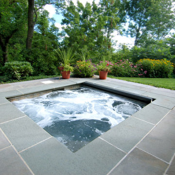 Winnetka, IL Inground Hot Tub with Automatic Pool Cover