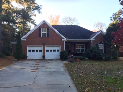 New Garage Doors Future Exterior Update To Brick Ranch