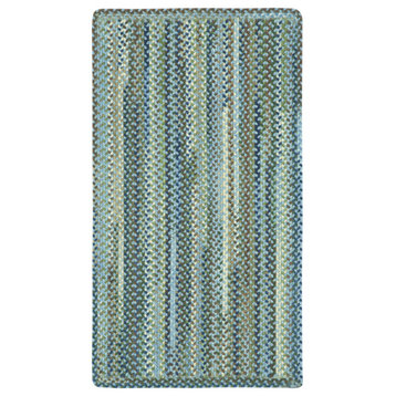 Capel Manchester Light Blue 0048_400 Braided Rugs - 5' 6" X 5' 6" Concentric Rec