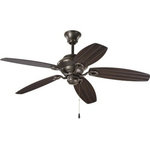 Progress Lighting - Progress Lighting Airpro 52" 5-Blade Energy Star Patio Fan - 52" 5-Blade Energy Star Patio Fan with Toasted Oak fans and an Antique Bronze finish