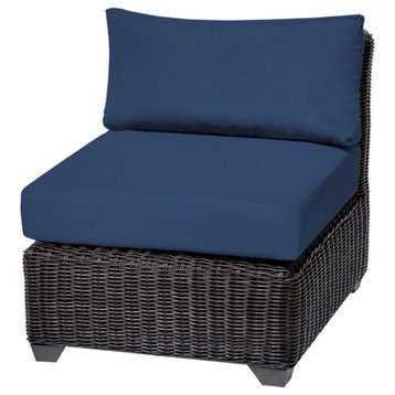 TK Classics Venice Armless Patio Chair in Navy (Set of 2)