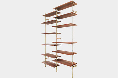 Brass Rail Shelving