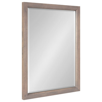 Hogan Wood Framed Wall Mirror, Gray 18x24