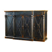 Sanctuary 4-Door 3-Drawer Credenza Ebony and Drift