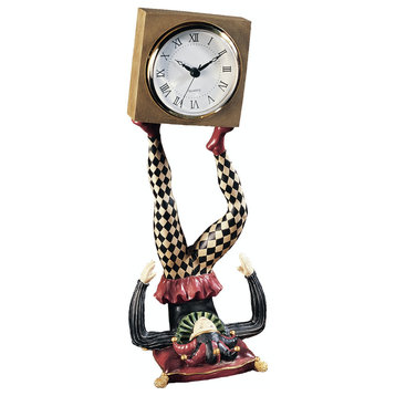 Juggling Time Harlequin Jester Sculptural Clock
