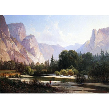 Thomas Hill Piute Indians in Yosemite Valley 18"x27" Premium Canvas Print