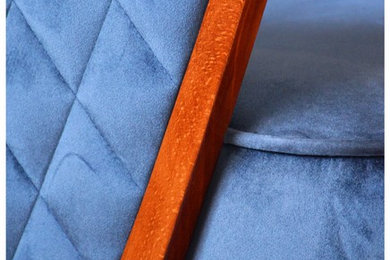Mid-centure modern. Синее винтажное кресло