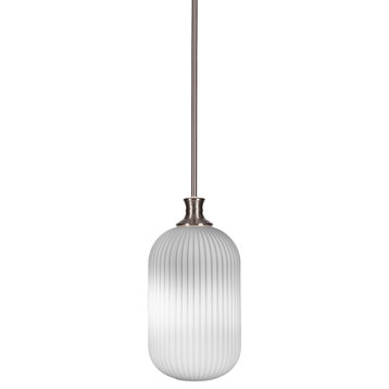 Carina 1-Light Stem Hung Pendant, Brushed Nickel/Opal Frosted