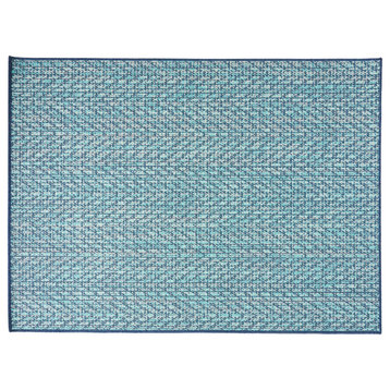 Dorvall Indoor/Outdoor Area Rug, Blue and Ivory, 84wx63dx0.16h