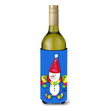 Christmas Snowman Fleur de lis Wine Bottle Beverage Insulator Beverage Insulato