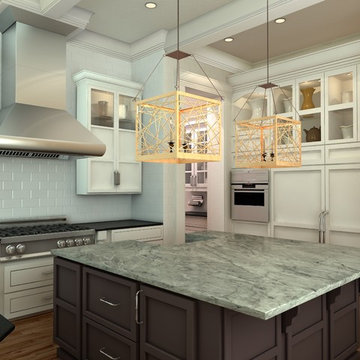 Farmhouse kitchen remodel featuring a ZLINE 587 Stainless Steel Wall Range Hood
