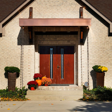 Unique copper entry roof