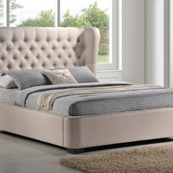Manchester Tufted Wing Upholstered Platform Bed in Palazzo Mist Fabri - Platform Beds