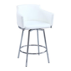 Chintaly Imports - Dusty Club Counter Stool With Memory Swivel, White (HOLD) - Bar Stools and Counter Stools