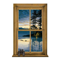 Scenic Log Cabin Wall Mural (small) - Wallpaper