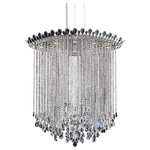 Schonbek - Trilliane Strands 8-Light Pendant in Stainless Steel With Clear Heritage Crystal - From the Trilliane Strands collection, this Transitional 45Wx48H Inch Pendant in Polished Stainless Steel with Clear  Heritage Crystal, will be a wonderful compliment to any of these rooms: Dining Room, Living Room, Foyer, Kitchen and Bathroom