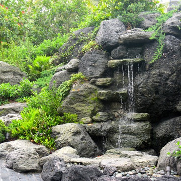 Volcanic Rock Waterfall in South Florida