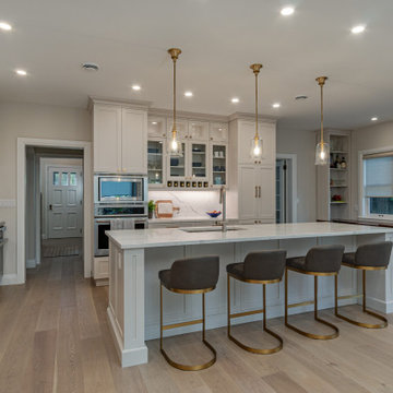 Warm White Shaker with Brushed Gold Accent