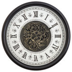 Yosemite Home Decor - Classic Chic Wall Clock with Gears - The oversized Classic Chic Wall Clock features easy to read numbers and working gears that frame the center of the clock.