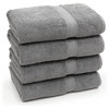 Linum Home Textiles Sinemis Terry Bath Towels, Set of 4, Dark Gray