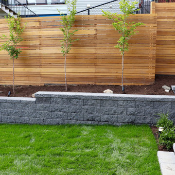 AFTER - Clear cedar fencing with alternating pattern & size