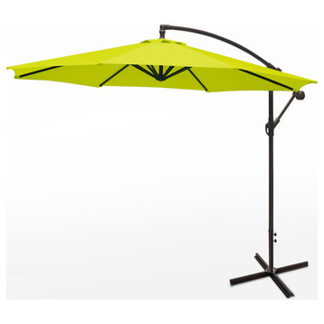WestinTrends 10Ft Outdoor Patio Cantilever Offset Hanging Umbrella w/ Crank, Lime