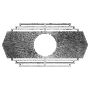 36"W Chrysler Architectural Grade PVC Pierced Ceiling Medallion, Antiqued Silver