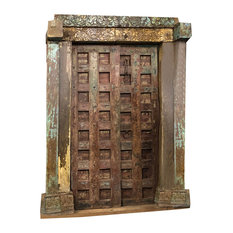 Consigne Antique Rustic Doors Hand Carved Haveli Indian Vintage Indian Door