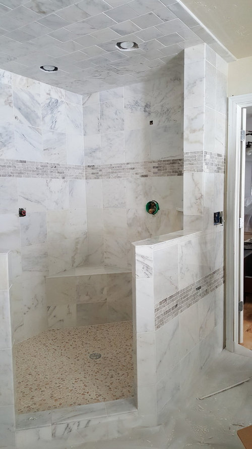Marble tile Master bathroom