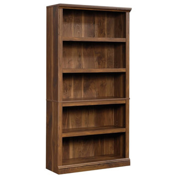 Sauder Select Engineered Wood 5-Shelf Bookcase in Grand Walnut