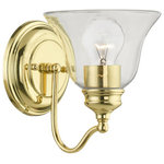 Livex Lighting - Moreland 1 Light Polished Brass Vanity Sconce - Bring a refined lighting style to your bath area with this Moreland collection one light vanity sconce. Shown in a polished brass finish and clear glass.