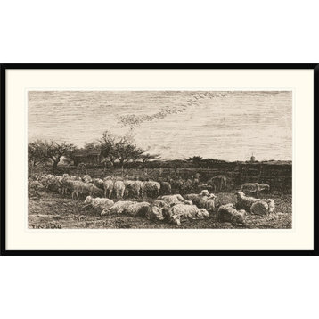 "Le Grand Parc a Moutons, 1862" by Charles Francois Daubigny, 44"x26"