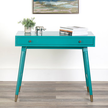 Selma Console Table With Storage, Turquoise