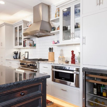 Ohio upscale White Kitchen with Black Island