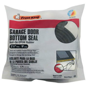 Frost King G9H Nail-On EPDM Rubber Garage Door Bottom Seal, Black, 2-1/4"x9'